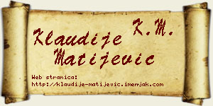 Klaudije Matijević vizit kartica